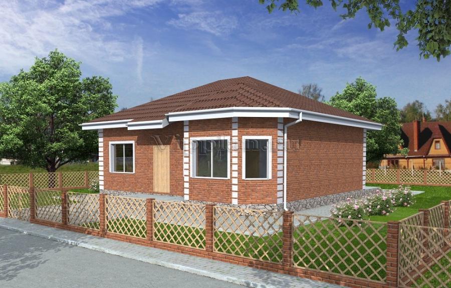 Проект одноэтажного кирпичного дома